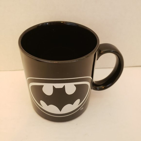 Vintage DC Comics Batman Mug Black with White Logo - Picture 1 of 8